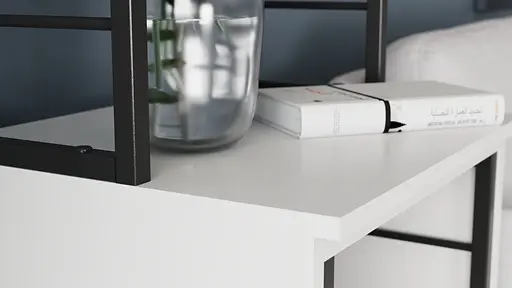 Стіл-тумба трансформер Смарт 3/2 з етажеркою Ferrum-decor 1430x1450x600 Чорний метал ДСП Біле 16 мм (FRD-105116) - фото 7