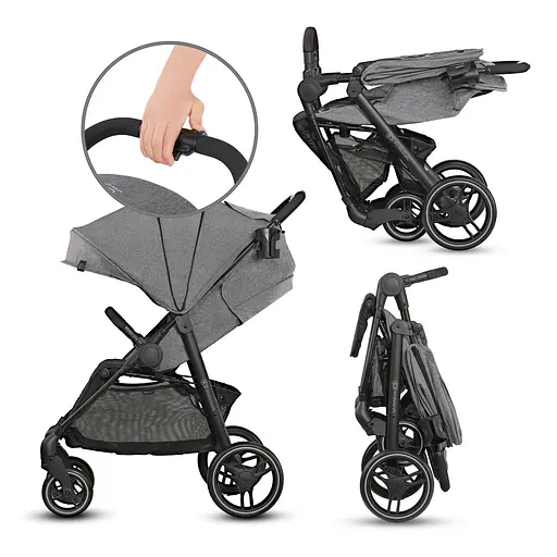 Прогулочная коляска Kinderkraft Grande City grey - фото 4