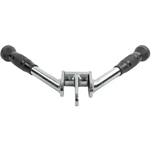 Ручка для верхньої тяги York Fitness V-подібна на трицепс з обертовим підвісом та гумовими рукоятками, хром - фото 6