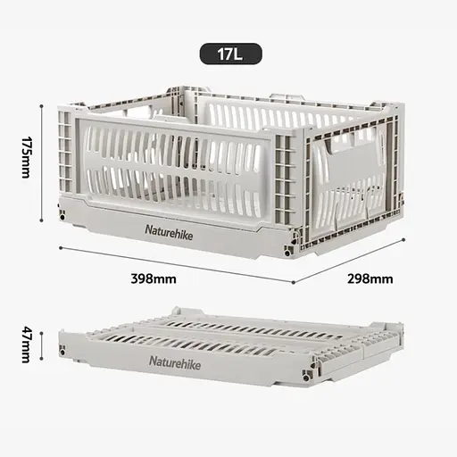 Туристичний складний контейнер Naturehike NH21SNX06 17л (Сірий) - фото 2