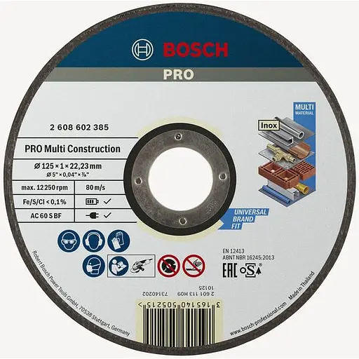 Диск відрізний Bosch Rapido Multi Construction 125x1 мм (2.608.602.385)