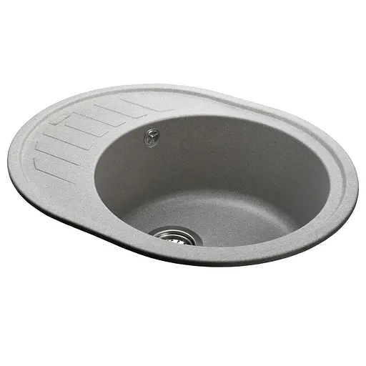 Гранітна мийка Globus Lux Arno сiрий камiнь 620x500мм-А0005 000007598, Сірий - фото 4
