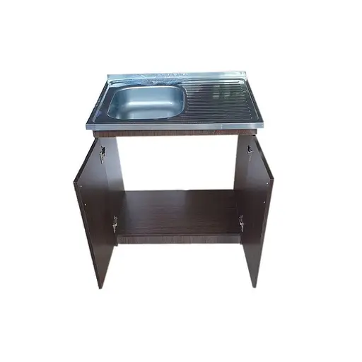 Тумба з накладною мийкою для кухні ЛДСП 80х60х83 см Венге (52868-01124) - фото 6