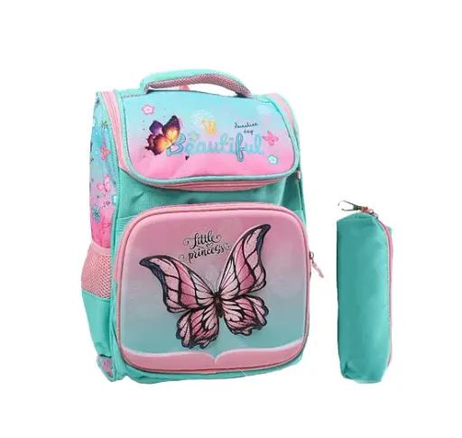 Рюкзак C 72899 27х14х44 см, 1 відділення, 3 кишені, на блискавці, пластикові вставки, пенал, в пакеті (6900067728999) МІКС - фото 1