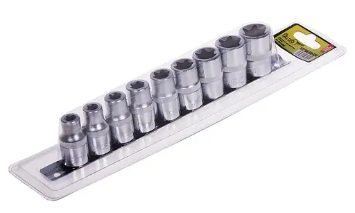 Набір торцевих головок Alloid 1/2DR Е10-Е24 торкс 9 предметів блістер (НГЕ-1024Б) - фото 1