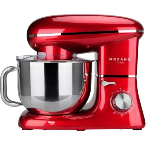 Кухонный комбайн Mozano профессиональный тестомес Kitchen Machine 2300 Вт чаша 6,2 л Red Кулинарная книга в подарок