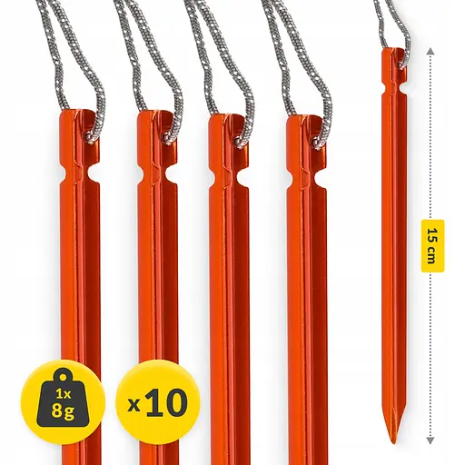 Набір кілочків для намету Mountain Goat алюмінієві 15 см, Y-подібні 10 шт (P-5905973406888) - фото 9