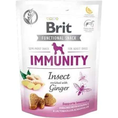 Функціональні ласощі для собак Brit Care Immunity Комахи з імбиром 150 г - фото 1