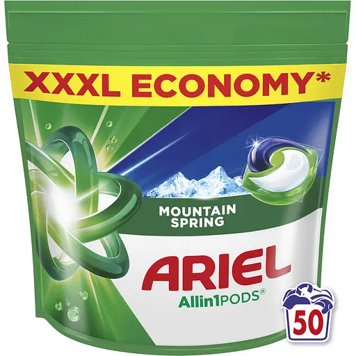 Капсули для прання Ariel Все-в-1 Гірське джерело 50 шт.