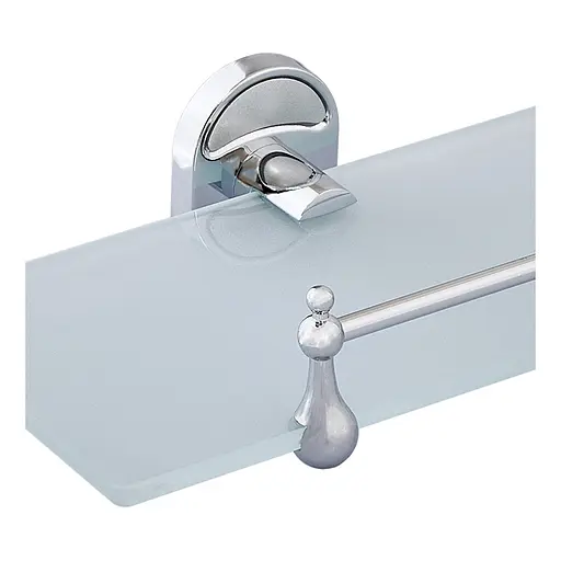 Полиця з обмежувачем Zerix скло AFB-0107 ZX5042, Хром - фото 3