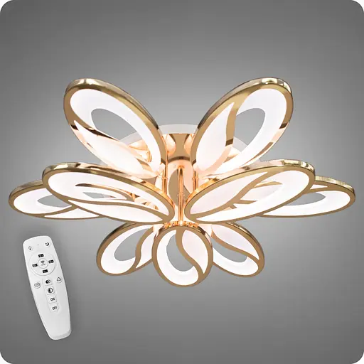 Люстра світлодіодна 517 Dlight 3color з пультом 150Вт Золото (01991) - фото 1