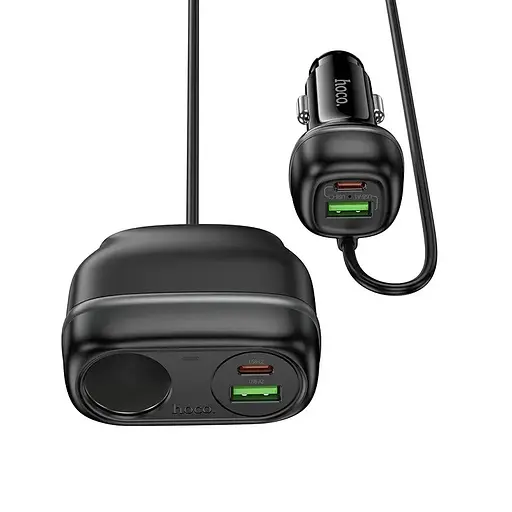 Разветвитель авто прикуривателя - зарядный адаптер HOCO Z59A Rank 96 W (2C2A) - фото 3