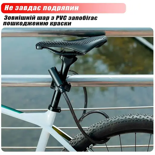 Велозамок Rockbros міцний протиугінний тросовий кільцевий - фото 8