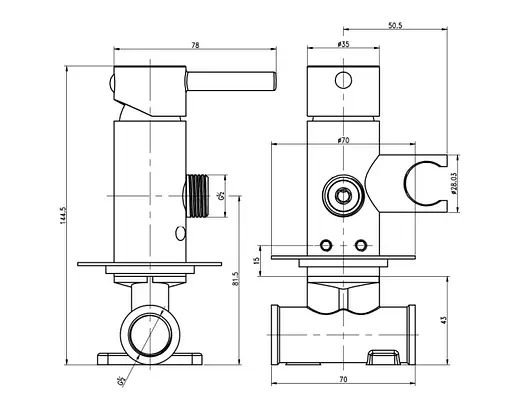 Набір гігієнічного душу прихованого монтажу Kohlman Axel Black QW135AB, Чорний матовий - фото 2