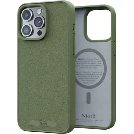 Чохол-накладка Njord Suede MagSafe Case Olive для iPhone 15 Pro Max - фото 1