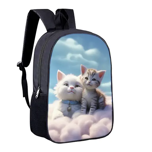 Рюкзак детский с котом 34х27 см, ранец городской с котиком для мальчика, девочки (00485)