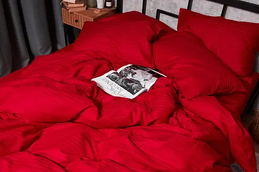 Пододеяльник Moon&Star Satin Stripe Red King Size 220x240 см - фото 5