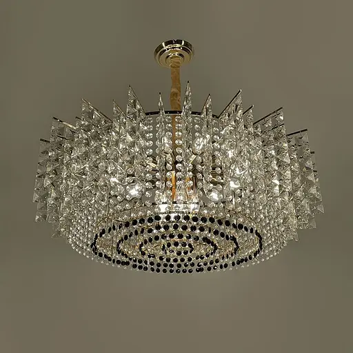 Вишукана золота люстра із кришталевими підвісками Ø 55 см | Арт. 567-600 | Line F - фото 3