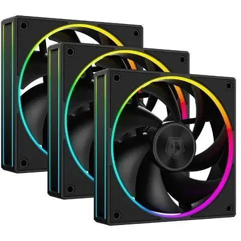 Вентилятор 120 мм ID-Cooling AF-127-ARGB-K TRIO чорний 3 шт. 120x120x27 мм ARGB підсвітка 500-2000 об/хв <29.9dB(A) 78CFM - фото 1