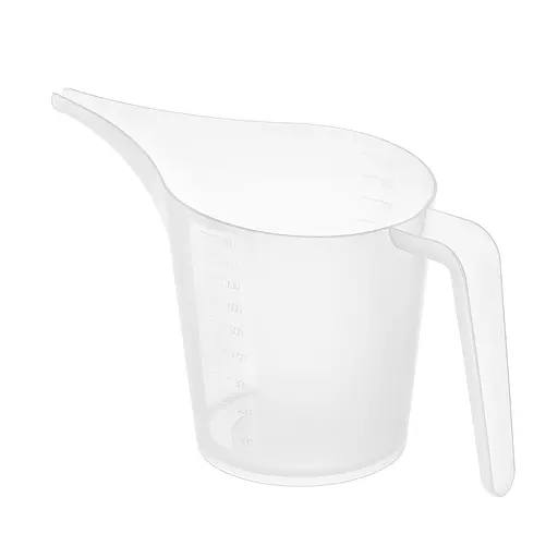 Кружка мерная пластмассовая с ручкой и носиком для выпечки 900 мл, Мед Прозрачный 85532 - фото 1