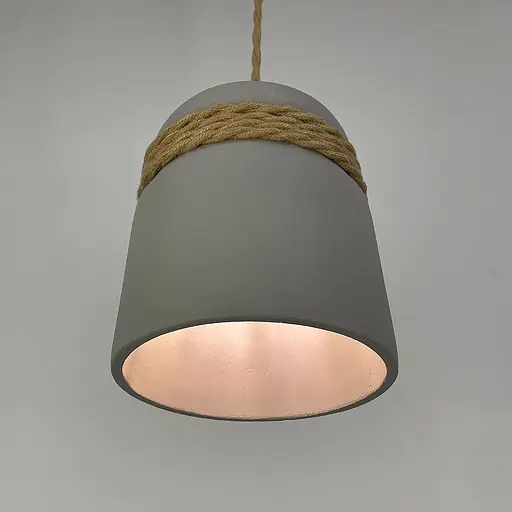 Підвіс із бетонним плафоном та латунною основою | Арт. MJ 186/1 GR+BR | Line F - фото 3