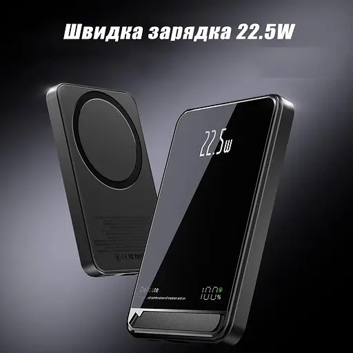 Повербанк Delicate MagSafe Powerbank беспроводной с беспроводной зарядкой для iPhone 10000 mAh 20W Purple - фото 9