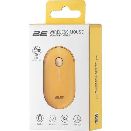 Беспроводная мышь 2E MF300 Silent WL BT Sunny Yellow (2E-MF300WYW) - фото 6
