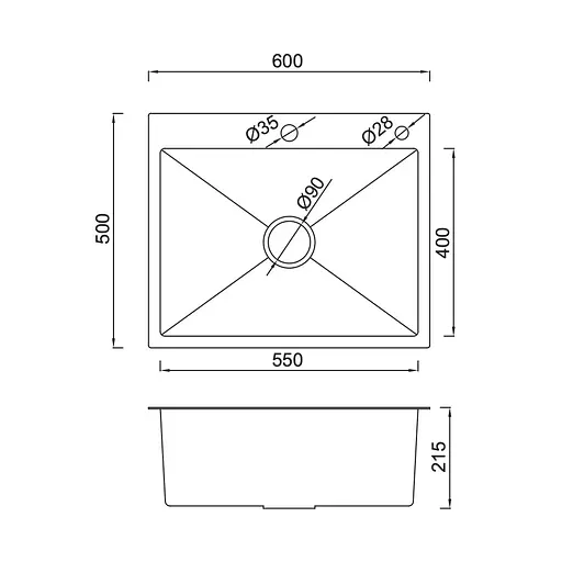 Кухонная мойка Gappo GS6050-6 накладная 600x500 мм, нержавеющая сталь, поверхность PVD, Черный - фото 7