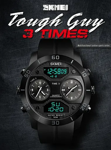 Чоловічий спортивний годинник Skmei 1355 Чорні - фото 9