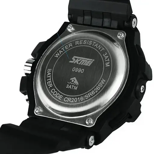 Чоловічий спортивний годинник Skmei 0990 Resist Чорний із зеленим - фото 7