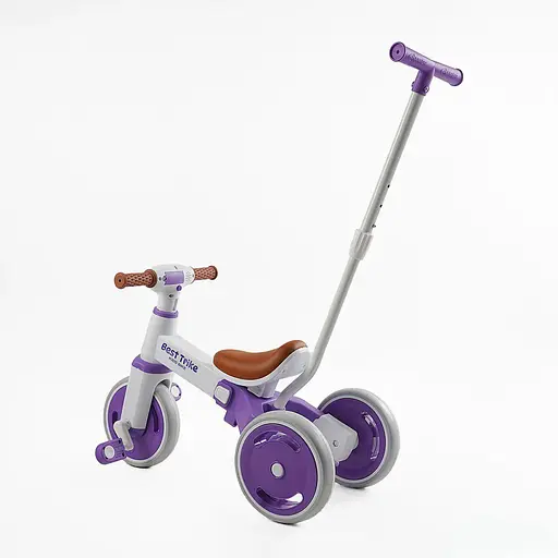 Трехколесный велосипед Best Trike LB-10571 с отцовской фиолетовой ручкой - фото 3