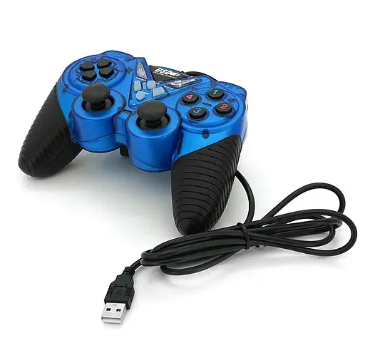 Геймпад USB джойстик ПК Voltronic DualShock USB908 Black-Blue - фото 2