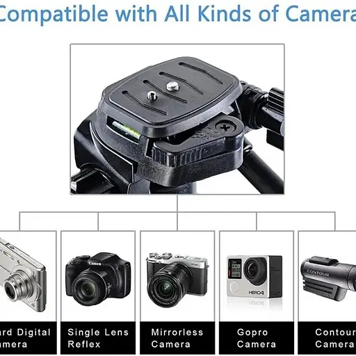 Штатив тренога NeePho NP-8820 не съемная площадка + держатель + чехол (56-150см) Черный - фото 7