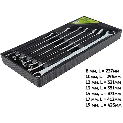 Набір ключів Alloid подовжених накидних з тріскачкою 8-19 мм 7 предметів (NK-9703-7) - фото 8