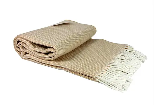 Плед хлопковый Vladi Валенсия Верона 140х200 бело-бежевая - фото 1