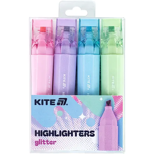 Маркер Highlighter Kite Creative Glitter набір 4 шт. (K24-1146-4)