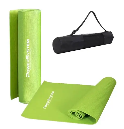 Коврик для йоги и фитнеса Power System PS-4014 PVC Fitness-Yoga Mat Green (173x61x0.6) (PS-4014_Green) - фото 1