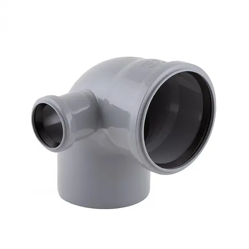 Колено канализационное с отводом TA Sewage 50х110х110, 90° (в лево) SD00005124 - фото 1