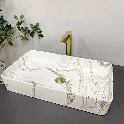 Умивальник VBI Triest stains matt накладний VBI-012705, Мармур - фото 4