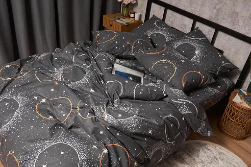 Комплект постільної білизни Moon&Star Бязь Gold Люкс Cosmic Glow King Size 220x240 наволочки 4х50х70 - фото 5