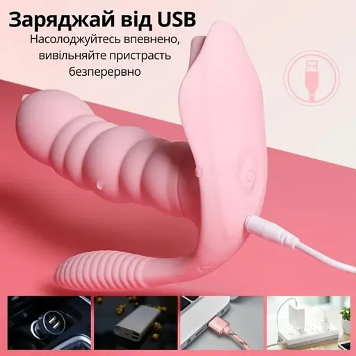 Вібратор 3 в 1 I'MCUM Caterpillar Fantasy Рожевий (IM-KCD226) - фото 3