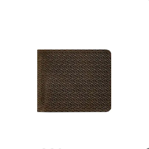 Мужской кожаный портмоне темно-коричневый 1.0 зажим для денег Карбон - фото 7