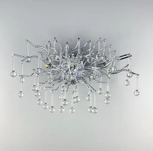 Настінний світильник в природніх мотивах в корпусі хром Арт. W 18/L60 CH Line F - фото 4