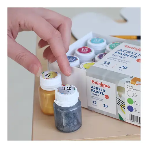 Акриловая текстильная краска Набор 4001 Brushme AP4001 6 цветов - фото 3