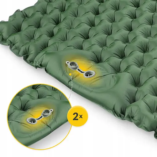 Килимок (каремат) надувний Mountain Goat 200 x 120 x 7 см двомісний з вбудованим насосом Navy Green (P-5905973403573) - фото 5
