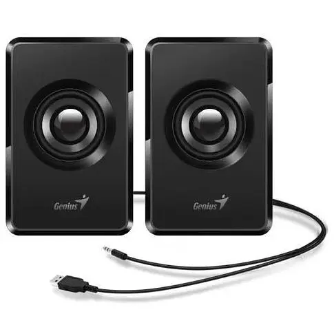 Колонки 2.0 Genius SP-U125, чорний, 3.5 мм, 2 x 1.5 Вт, пластиковий корпус, роз'єм для навушників, живлення від USB (31730042400) - фото 1