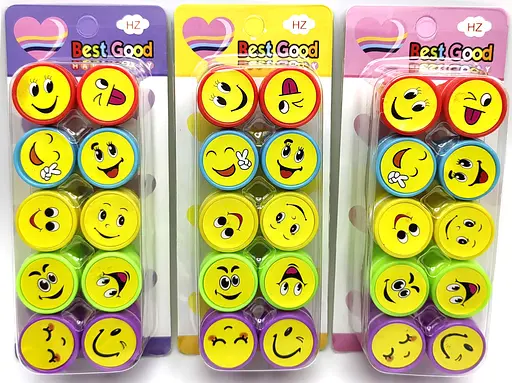 Набор штампиков Смайлики, 25 мм, 10 шт., в блистере, 1019-S (в ассортименте) - фото 2
