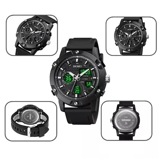 Чоловічий наручний класичний годинник Skmei 1757 Чорний - фото 9