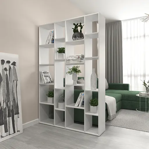 Книжкова полиця стелаж Vays D-2 з 20 комірками етажерка з ЛДСП для дому іграшок і декору 117x30x178 см