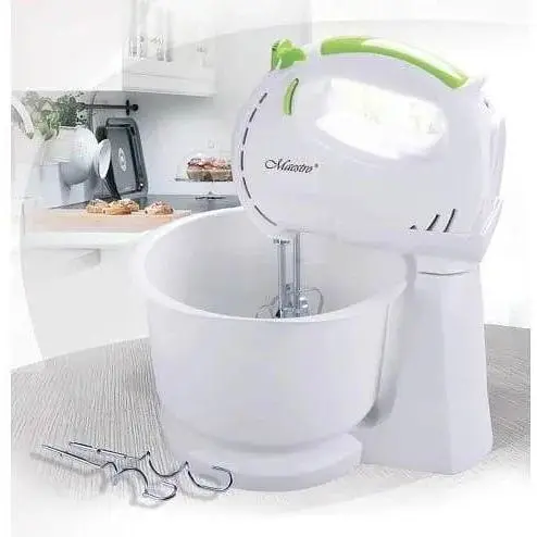 Ручний міксер з чашею Maestro MR-551 для дому 7 швидкостей 2 насадки Білий 300 Вт - фото 2